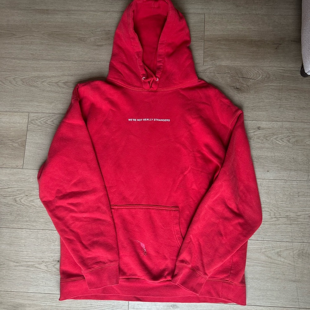 We’re Not Really Strangers Red Hoodie Red Men’s XL “Inside We’re All The Same”